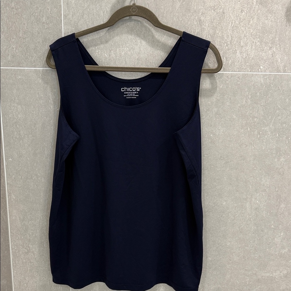 Chico's Microfiber Tank Dark Blue Tank Top